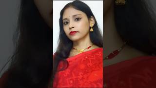 Red Jamdani saree makeup look makeuptutorial shorts [upl. by Adnarahs]