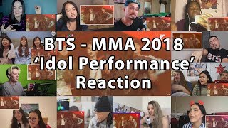 MMA 2018 BTS 방탄소년단  Idol Performance quotReaction mashup [upl. by Delorenzo261]