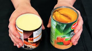 Whisk together condensed milk with canned peaches The best nobake creamy dessert [upl. by Ihculo]