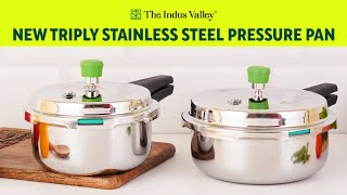 Triply Stainless Steel Pressure Pan Cooker  2L amp 3L  Pressure Cooker  The Indus Valley [upl. by Eelrebmyk247]