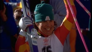 Vreni Schneider Wins Double Alpine Skiing Gold  Calgary 1988 Winter Olympics [upl. by Ahsikahs]