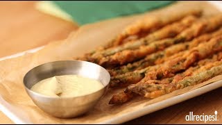 How to Make Fried Asparagus Sticks  Appetizer Recipes  Allrecipescom [upl. by Noiraa497]