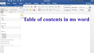 Table of contents in ms word  insert content table in ms word [upl. by Eimmelc]