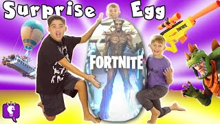 Fortnite Surprise Egg with Nerf Blaster Challenge HobbyKidsTV [upl. by Nniroc484]