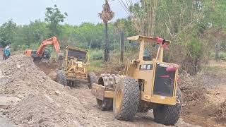 รีวิวรถเกรด CAT 140G สายปาดดินกองงานขยายทางรถบดก็มา motor grader [upl. by Nosreme269]