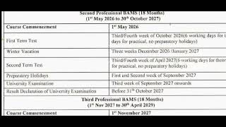 NCISM Academic Calendar 202425  BamsBhmsBums Academic Calendar 2024 Batch [upl. by Hartzel40]