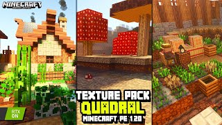 QUADRAL TEXTURE PACK  PACK de TEXTURAS para MINECRAFT PE 120  texturas realistas minecraft pe [upl. by Aicatsanna181]