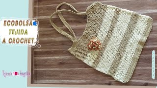 ECOBOLSA TEJIDA A CROCHET Tejiendo con angélika [upl. by Akeirahs]