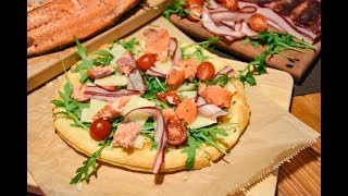 Flammkuchen mit Wildspeck und Flammforelle [upl. by Rehpotsirc804]