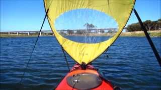 Kayak Sailing  Bic Kayak Sail on Wilderness Tarpon 140  part 1 [upl. by Vrablik141]