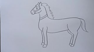 how to draw horsehorse drawing for beginners step by step [upl. by Etiam881]