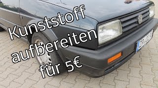 Am Auto Kunststoff aufbereiten  für 5€ PlastikStoßstangen wieder schwarz bekommen [upl. by Cirala]