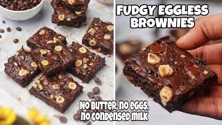 World’s Best Eggless Fudgy Brownies Recipe No Eggs No condensed milk No Butter  Parth Bajaj [upl. by Snebur]