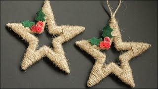 Twine Wrapped Christmas Star Ornaments [upl. by Luapsemaj351]