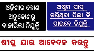 Odisha latest Govt job 2024 apply now 👇👇👇 job vacancy [upl. by Goldshlag794]