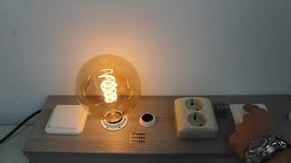 LED kooldraad E27 4Watt dimbaar globe 125mm amber [upl. by Rahab]