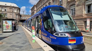 Straßenbahn Strasbourg  Mitfahrt in der kompl C von Gare Centr bis Neuh Rodolp R im Citadis404 [upl. by Kinata]