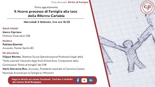 Ciclo Diritto di Famiglia  Il Nuovo processo di Famiglia alla luce della Riforma Cartabia [upl. by Ahsiuqat]