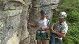 Rock Climbing  stance management on a multipitch climb [upl. by Berfield261]