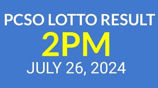 2pm Lotto Result Today JULY 26 2024 FRIDAY 2D 3D PARES SWERTRES PCSO Today [upl. by Anav]