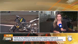 Homem que matou avó e neta em acidente com moto roubada é levado para a cadeia em Ribeirão Preto [upl. by Airdnaxela614]