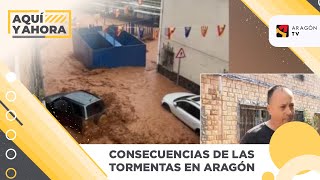 Consecuencias de las tormentas en Aragón [upl. by Ahsaercal]