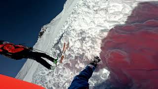 SLAB AVALANCHE POV Heliskiing in Colorado backcountry San Juan Mountains CO [upl. by Liddie]