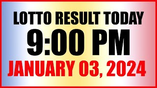 Lotto Result Today 9pm Draw January 3 2024 Swertres Ez2 Pcso [upl. by Selina]