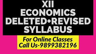 XII ECONOMICS DELETED  REVISED SYLLABUS  CLASS 12 ECONOMICS  CBSE  SYLLABUS REDUCED [upl. by Anirbas]