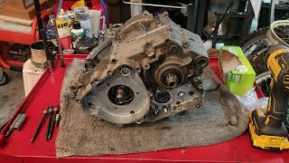 1997  2007 Kawasaki KLX300 Removing Crank amp Transmission  Part 4 of 4 Engine Motor Disassembley [upl. by Ewart]