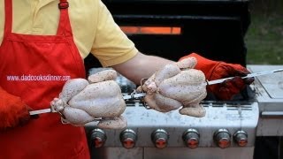 Rotisserie Grilling Two Chickens [upl. by Bergstrom]