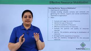 Class 11th – Effective Resource Mobilization  Entrepreneurship  Tutorials Point [upl. by Iot]