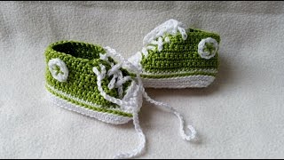 Babyschuhe häkeln – Turnschuhe – Sneakers  Teil 4  Seiten by BerlinCrochet [upl. by Gannon]