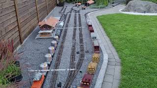 Gscale RhB freight trains at Filisur station [upl. by Ettenav]