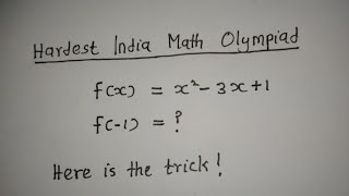 Toughest Math Olympiad Algebra Problem Algebraic Substitution Function [upl. by Nylear575]