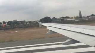 LAN Ecuador Airbus A320 takeoff from Guayaquil Ecuador to Galapagos Islands  Beautiful City View [upl. by Reivazx]