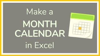 How to Create a Month Calendar in Excel  Tutorial 📆 [upl. by Ranson]