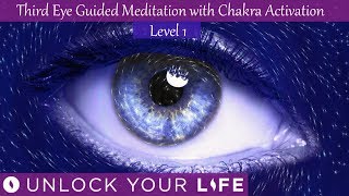 Third Eye Guided Meditation Level 1 with Chakra Activation Hypnosis Binaural Beats [upl. by Angele]