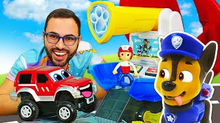 ¡A jugar con coche de juguete Ryder y Paw Patrol Video para niños [upl. by Encratis312]