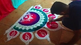 Navratri🪔Diwali special rangoli design✨Sanskar bharti rangoli design🌺🌷✨ [upl. by Nortad]