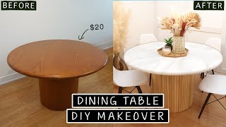 DIY Dining Table Makeover natural boho furniture flip [upl. by Eimirej907]