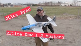 New Eflite P51 Cripes A Mighty 12 Mustang RC Airplane [upl. by Eirb]