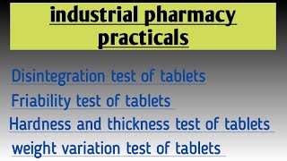 Industrial practical 6789 l Tablet disintegration friability hardness amp weight variation test [upl. by Caressa]