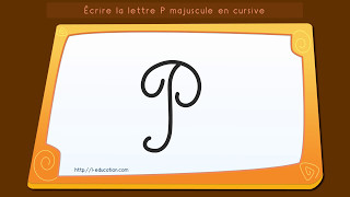 Écrire lalphabet Apprendre à écrire la lettre P majuscule en cursive [upl. by Katti]