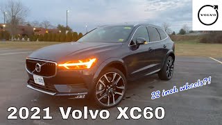 2021 Volvo XC60 in Denim blue with 22’s  Quick Walkaround tour with Heather [upl. by Prospero]