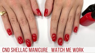 Full Salon Manicure wCND Shellac First Love RelaxingMusicWatch Me Work [upl. by Frances]