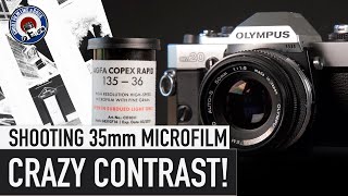 OLYMPUS OM20 35mm FILM CAMERA amp AGFA COPEX RAPID MICROFILM [upl. by Macnair151]