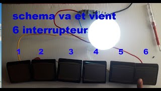 va et vient 6 interrupteurs 1 lampeطريقة تركيب مفتاح فيفيان يتحكم في المصباح من 6 اماكن مختلفة [upl. by Arihppas]