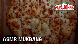 ASMR PAPA JOHNS TUCSAN BLEND CHEESY BREADSTICKS MUKBANG EATING SOUNDS [upl. by Eixid]