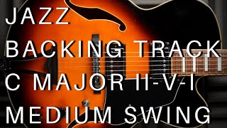 Jazz Guitar Backing Track 2  5  1  C Major Medium Swing [upl. by Og]